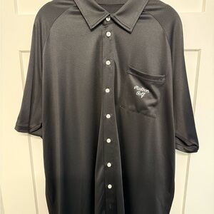 Malbon Men's Black Button-Up Polo Shirt XL